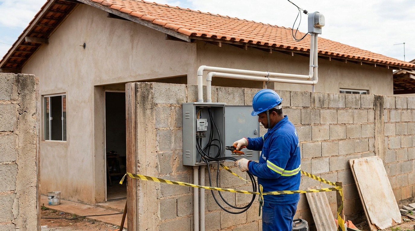 Eletricista instalando padrao de energia em Guarulhos‑SP