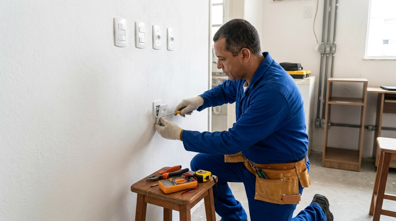 Instalacao de tomada e interruptor profissional em Guarulhos‑SP