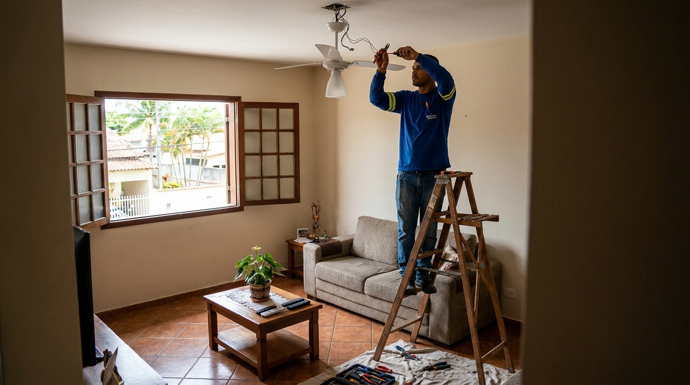 Instalacao de ventilador de teto profissional em Guarulhos‑SP
